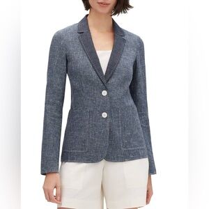 Lafayette 148 New York Linen Cotton Vangie Sublime Space-Dye Two- Jacket Size 10